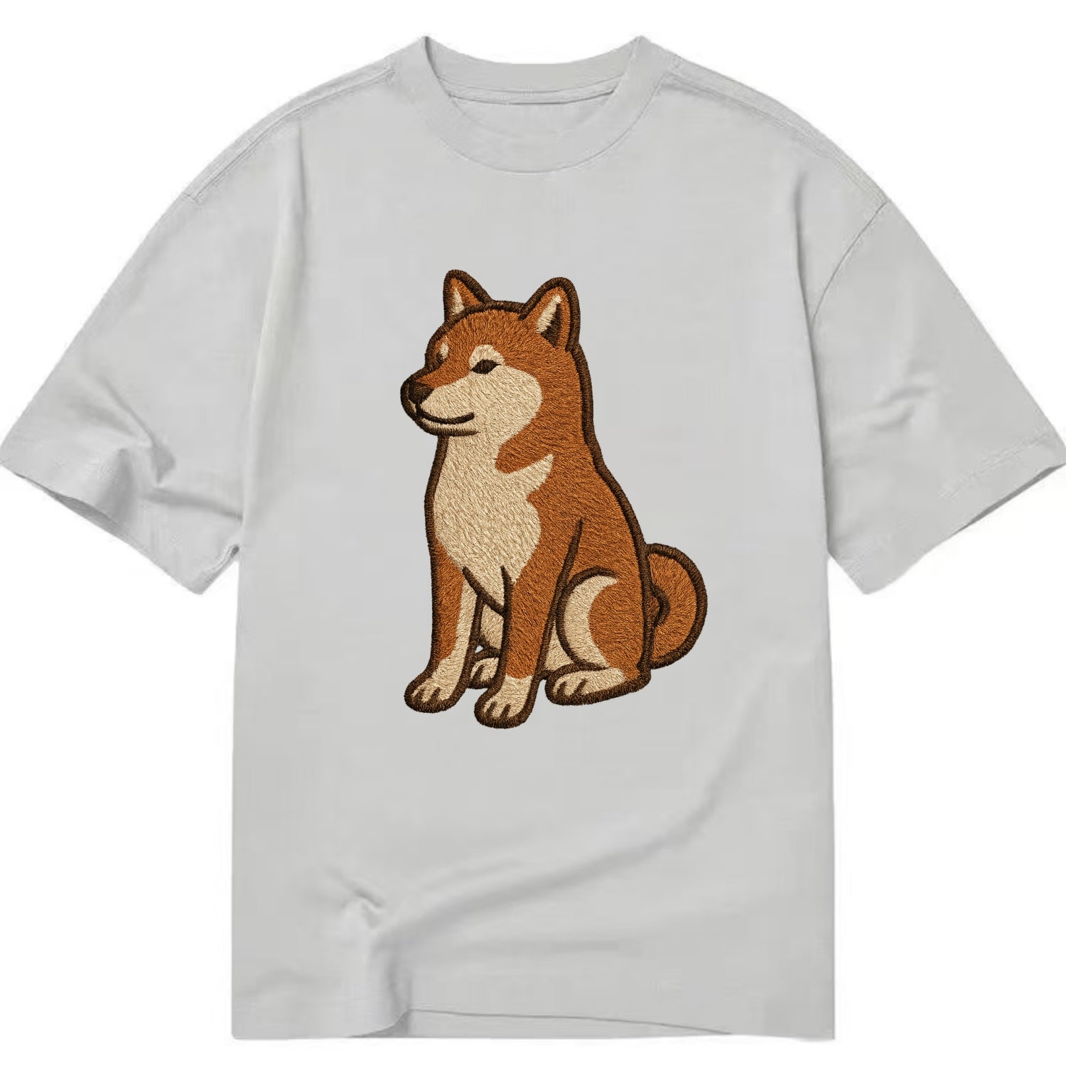Shiba Inu - Red sesame embroidered sitti Classic T-shirt - Grey