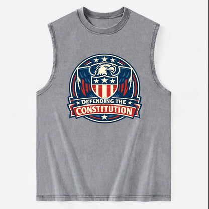 Defend Constitution - Vintage Washed Tank - Grey