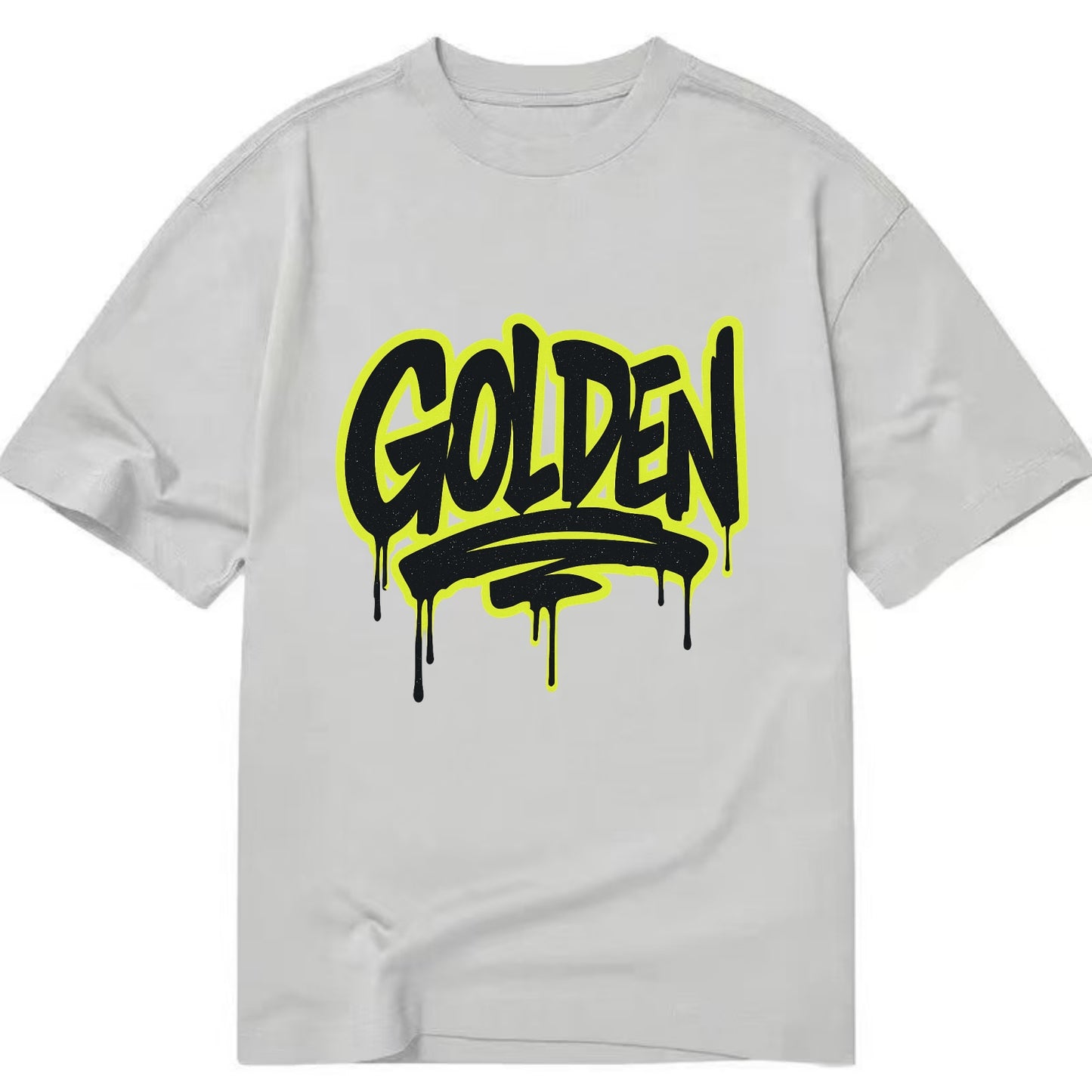 Bold typography design - "GOLDEN" - precious, valuable, excellent - Classic T-shirt - Grey