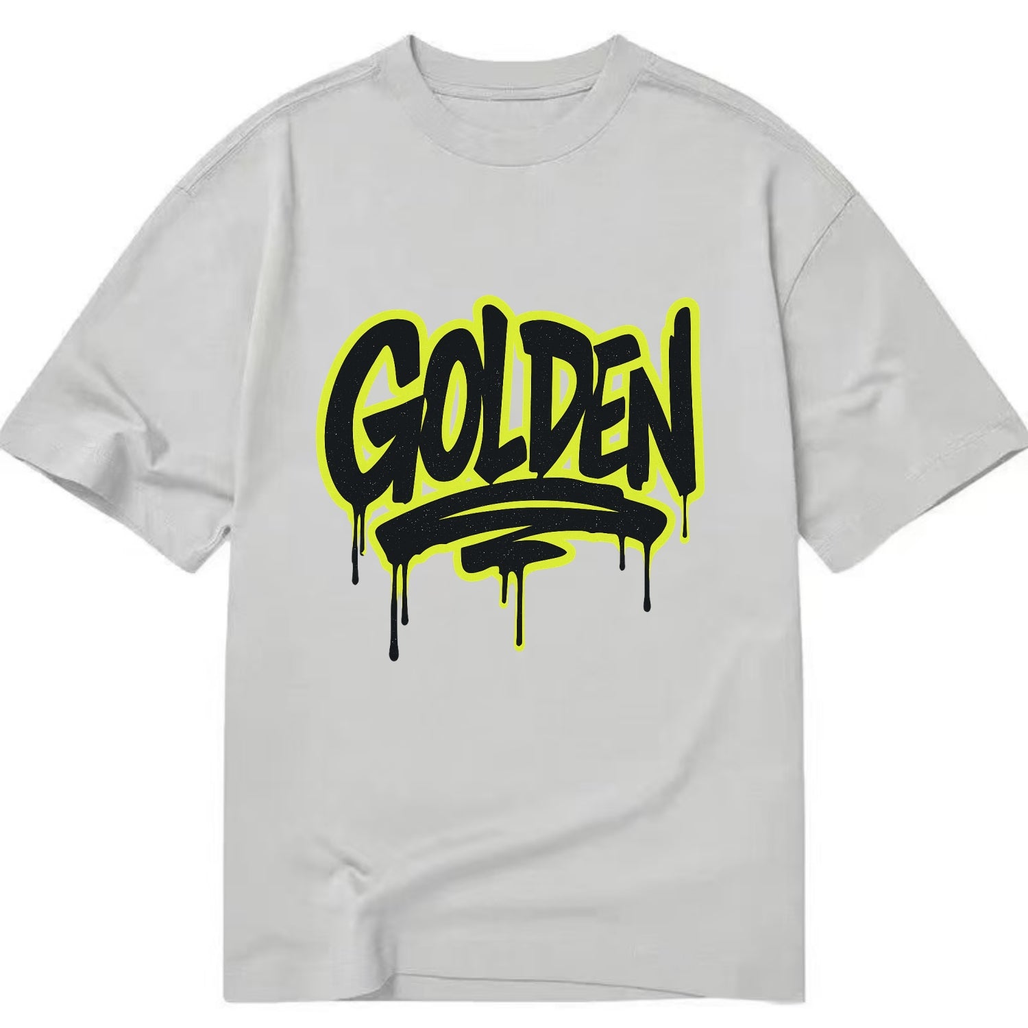 Bold typography design - "GOLDEN" - precious, valuable, excellent - Classic T-shirt - Grey