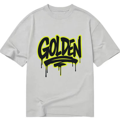 Bold typography design - "GOLDEN" - precious, valuable, excellent - Classic T-shirt - Grey