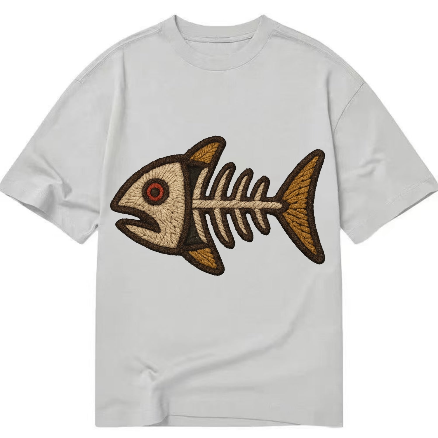 Fish Skeleton  - Classic T-shirt - Grey