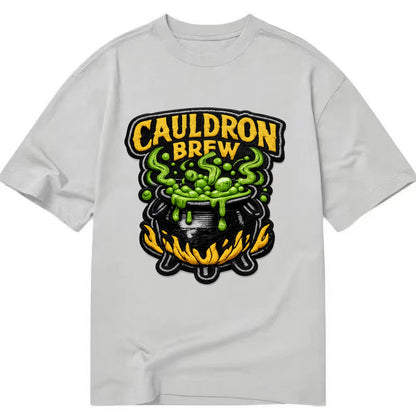 CAULDRON BREW - bubbling pot in black and green , witch craft - Classic T-shirt - Grey