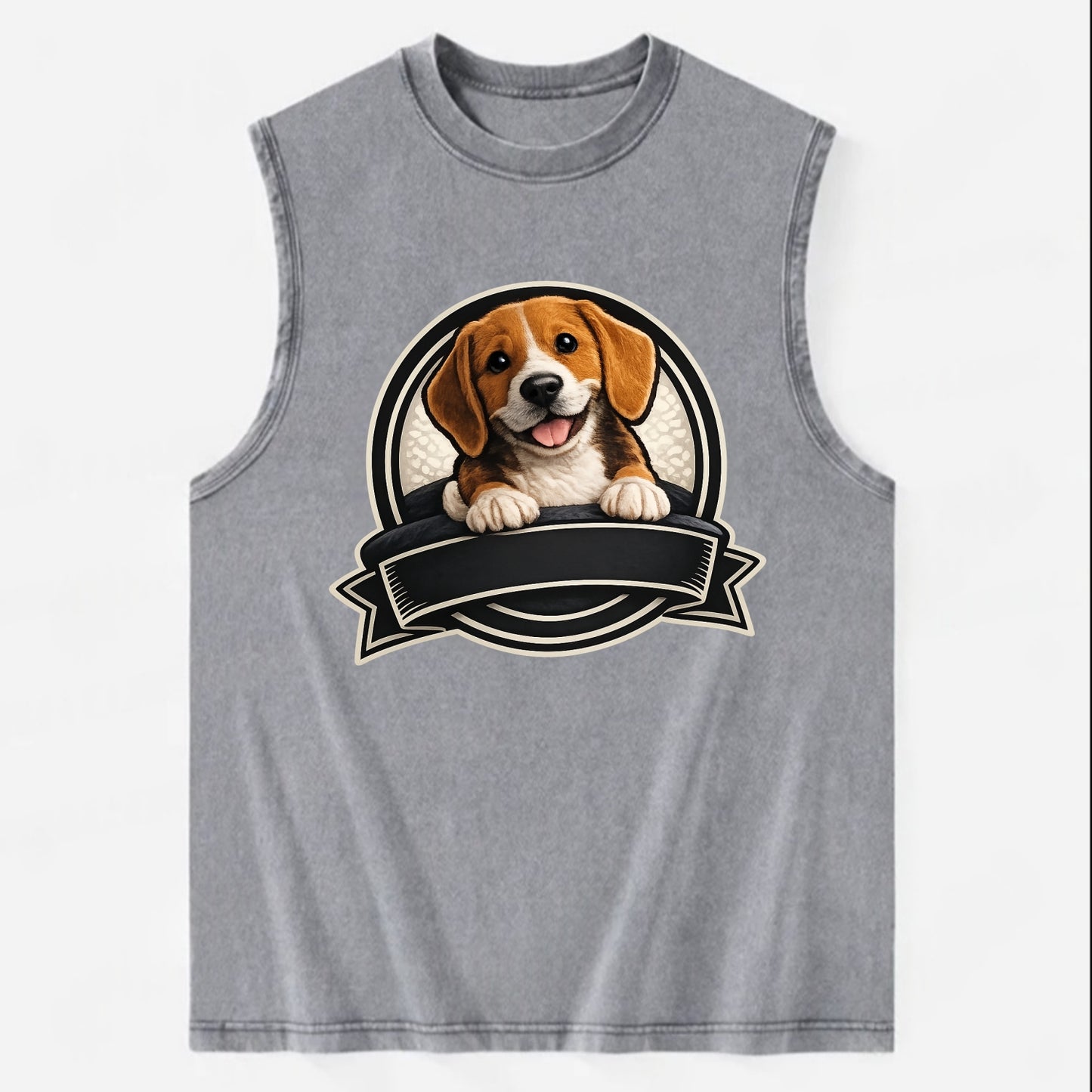 Paws Up Beagle - Vintage Washed Tank - Grey