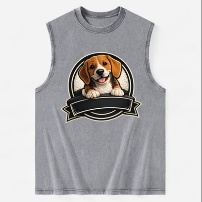Paws Up Beagle - Vintage Washed Tank - Grey