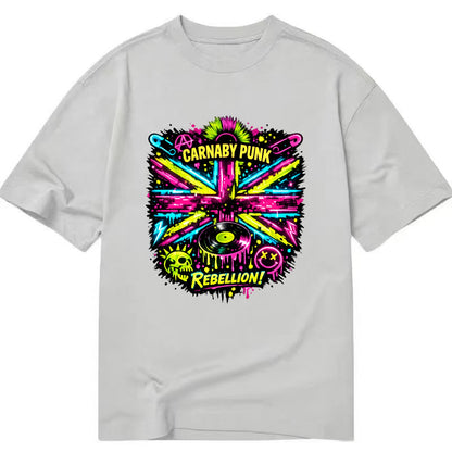 CARNABY PUNK | Swinging 60s meets 70s punk | Psychedelic Union Jack pattern | - Classic T-shirt - Grey