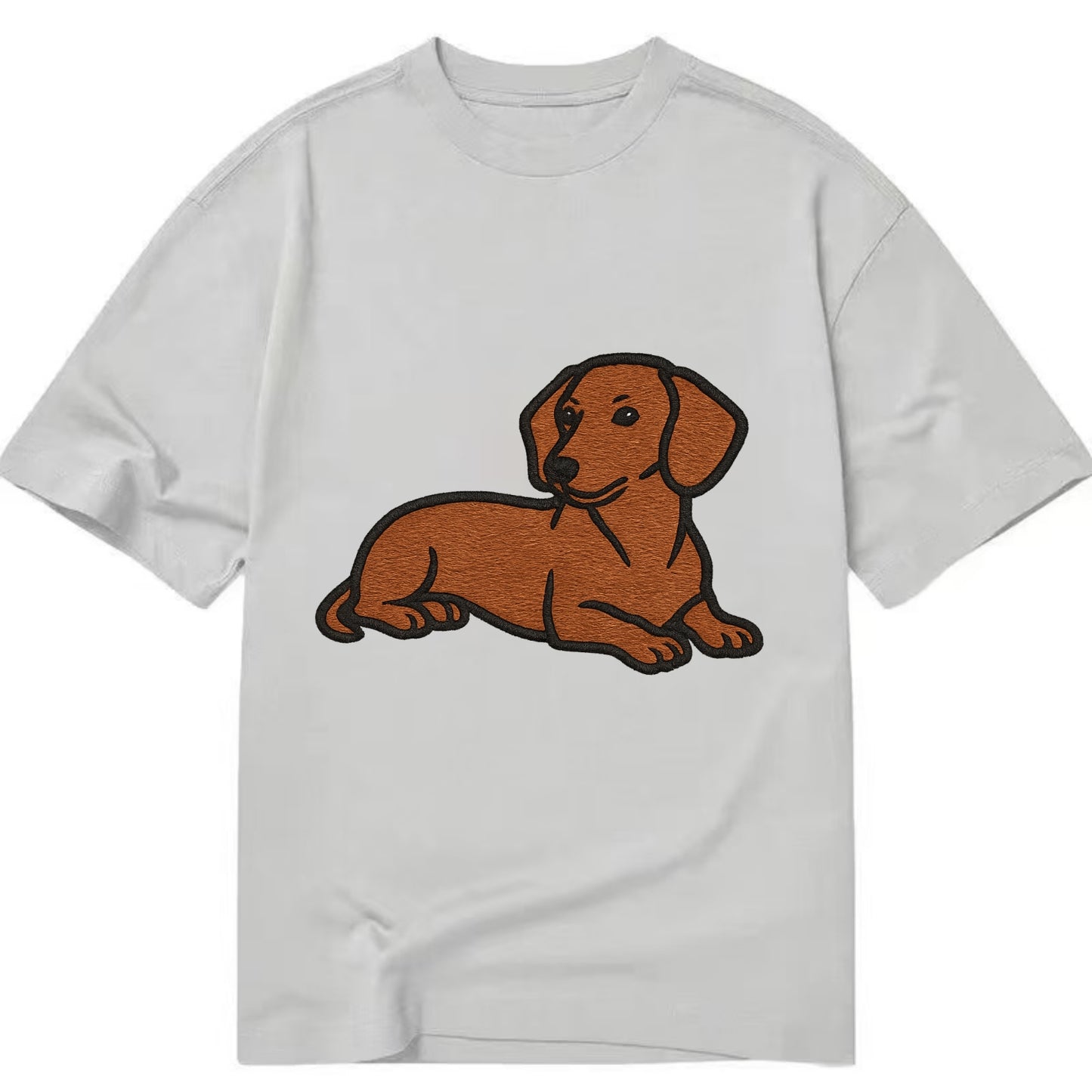 Dachshund - Red smooth relaxed lying dow Classic T-shirt - Grey