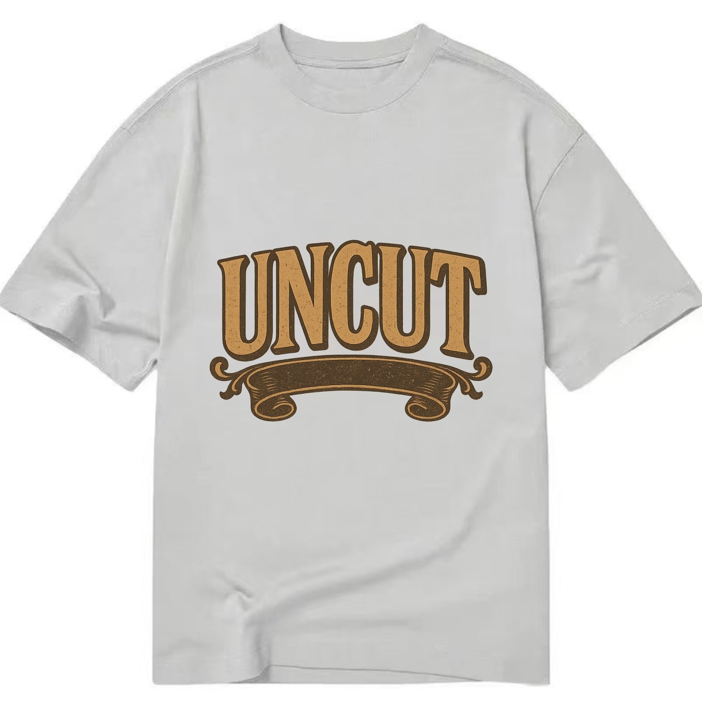 Bold typography design - "UNCUT" - pure, undiluted, authentic - Classic T-shirt - Grey
