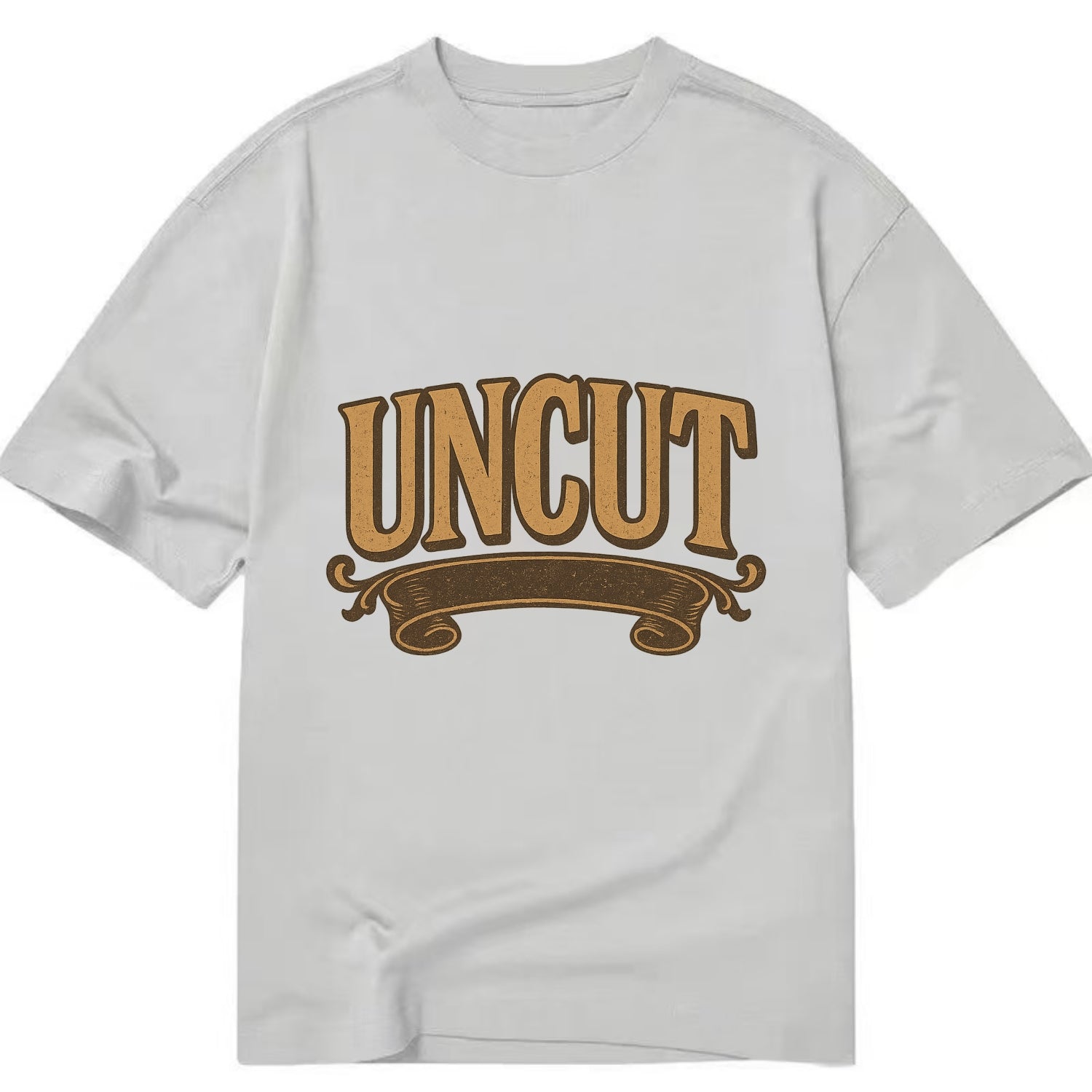 Bold typography design - "UNCUT" - pure, undiluted, authentic - Classic T-shirt - Grey