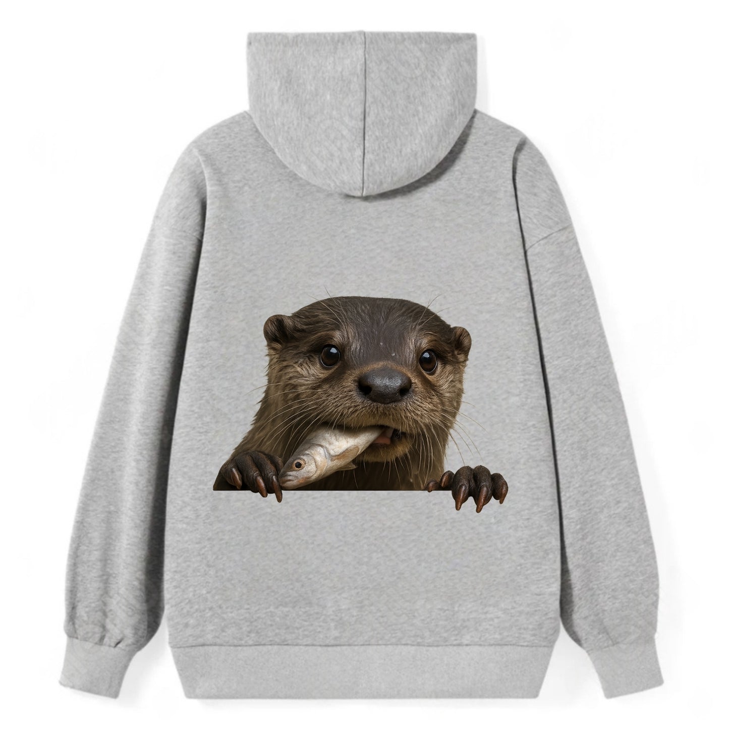 River Otter  - Classic Pullover Hoodie - Grey