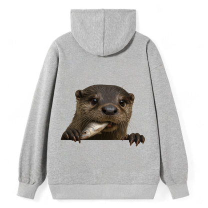 River Otter  - Classic Pullover Hoodie - Grey