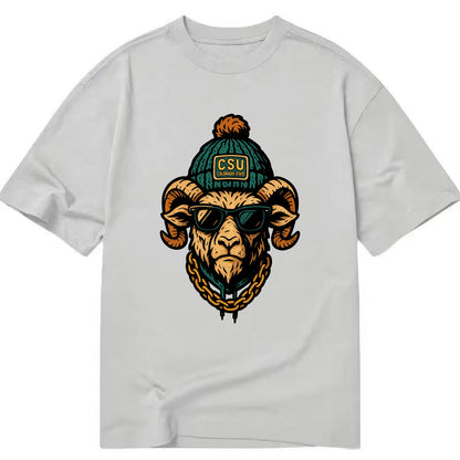Fort Collins Ram wearing Colorado State beanie with CSU patch - Classic T-shirt - Grey