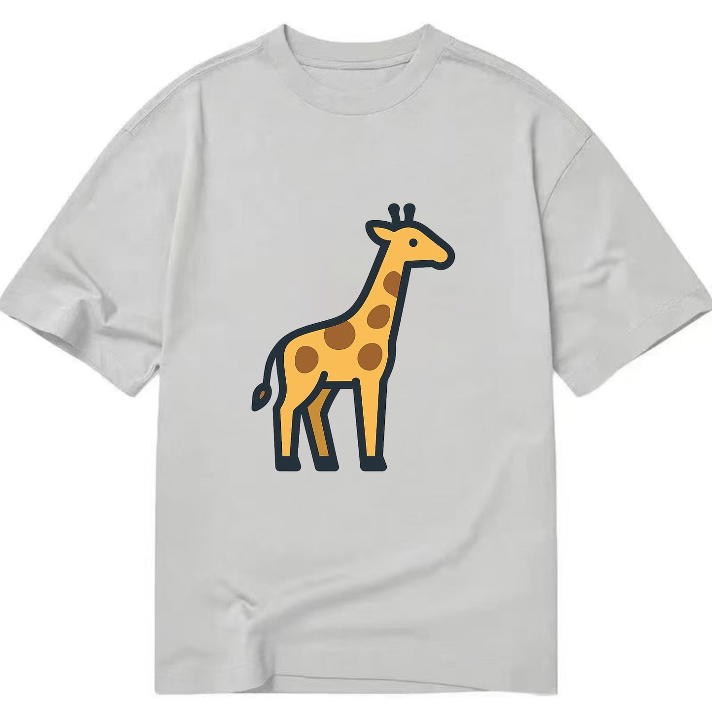 Giraffe - Yellow with brown patches flat side profile - Classic T-shirt - Grey
