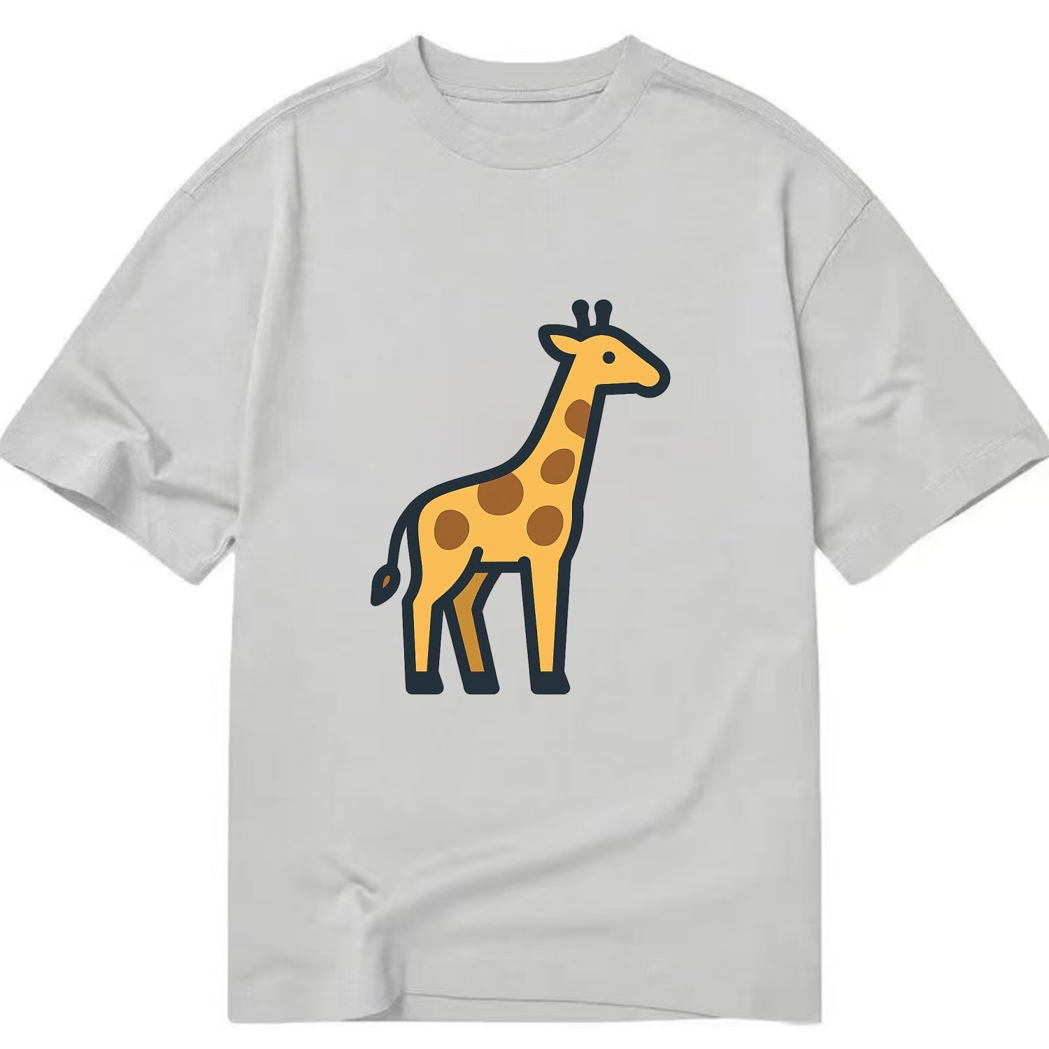 Giraffe - Yellow with brown patches flat side profile - Classic T-shirt - Grey