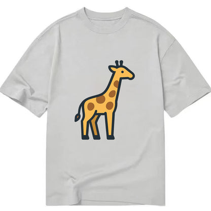 Giraffe - Yellow with brown patches flat side profile - Classic T-shirt - Grey