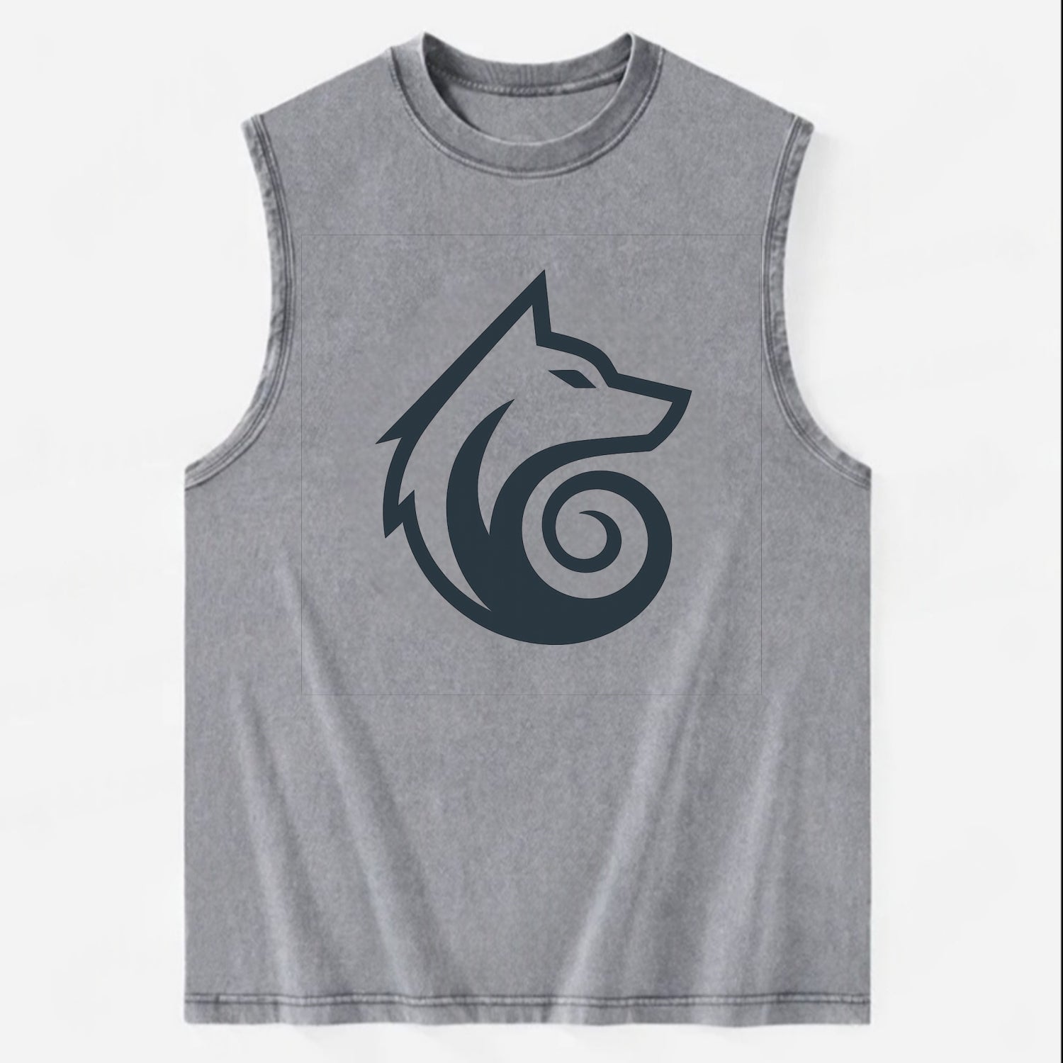 Wind Wolf Spiral  - Vintage Washed Tank - Grey