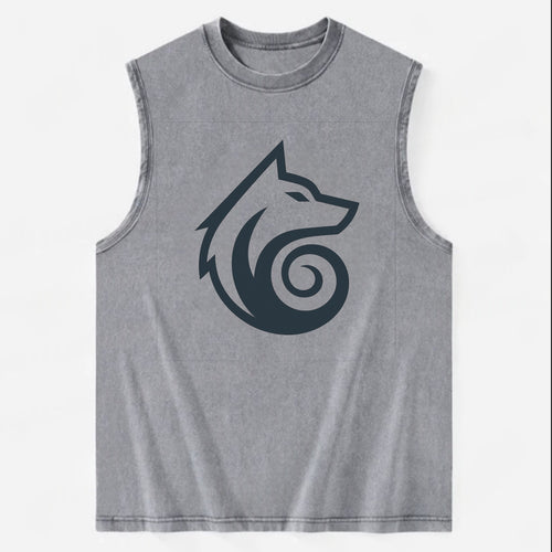 Wind Wolf Spiral  - Vintage Washed Tank