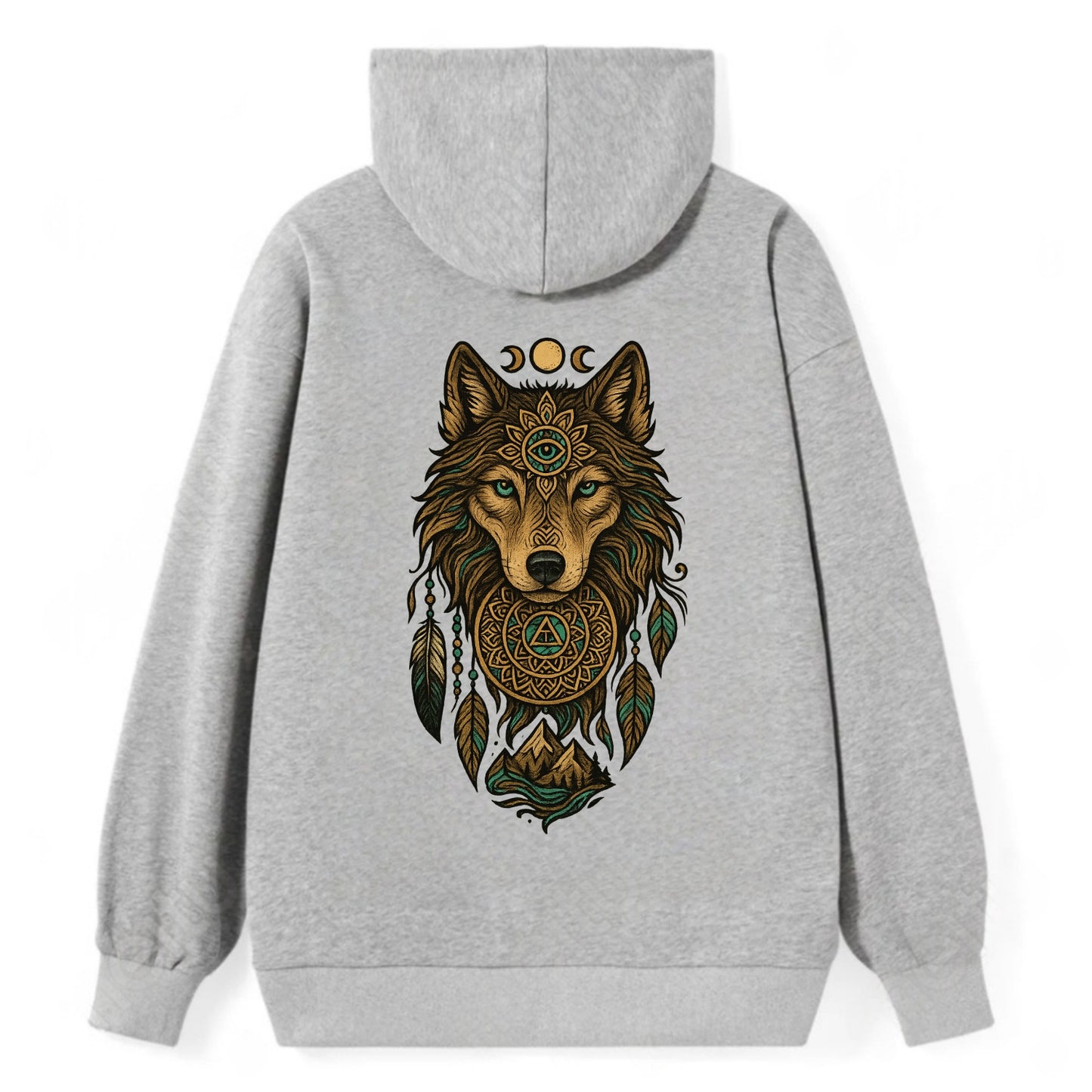 Tattoo Wolf Flash  - Classic Pullover Hoodie - Grey