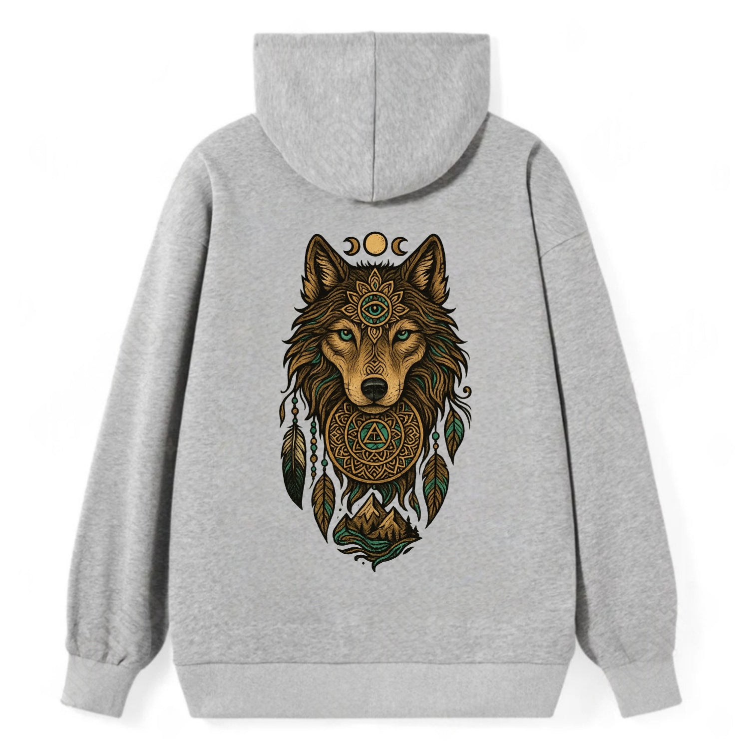 Tattoo Wolf Flash  - Classic Pullover Hoodie - Grey