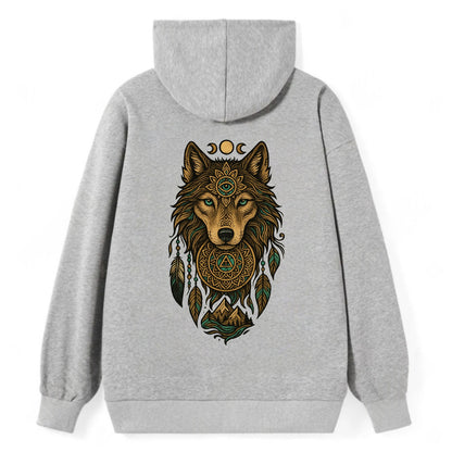 Tattoo Wolf Flash  - Classic Pullover Hoodie - Grey