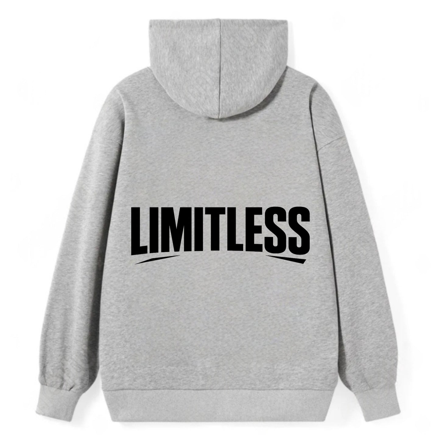 Bold typography design - "LIMITLESS" - no boundaries, infinite potential - Classic Pullover Hoodie - Grey