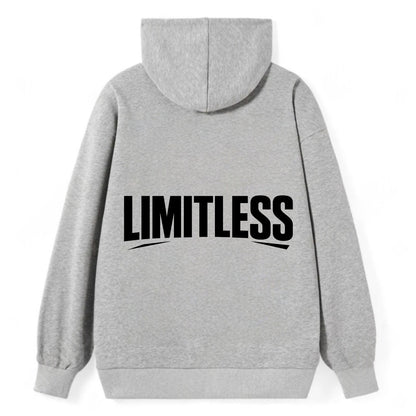 Bold typography design - "LIMITLESS" - no boundaries, infinite potential - Classic Pullover Hoodie - Grey