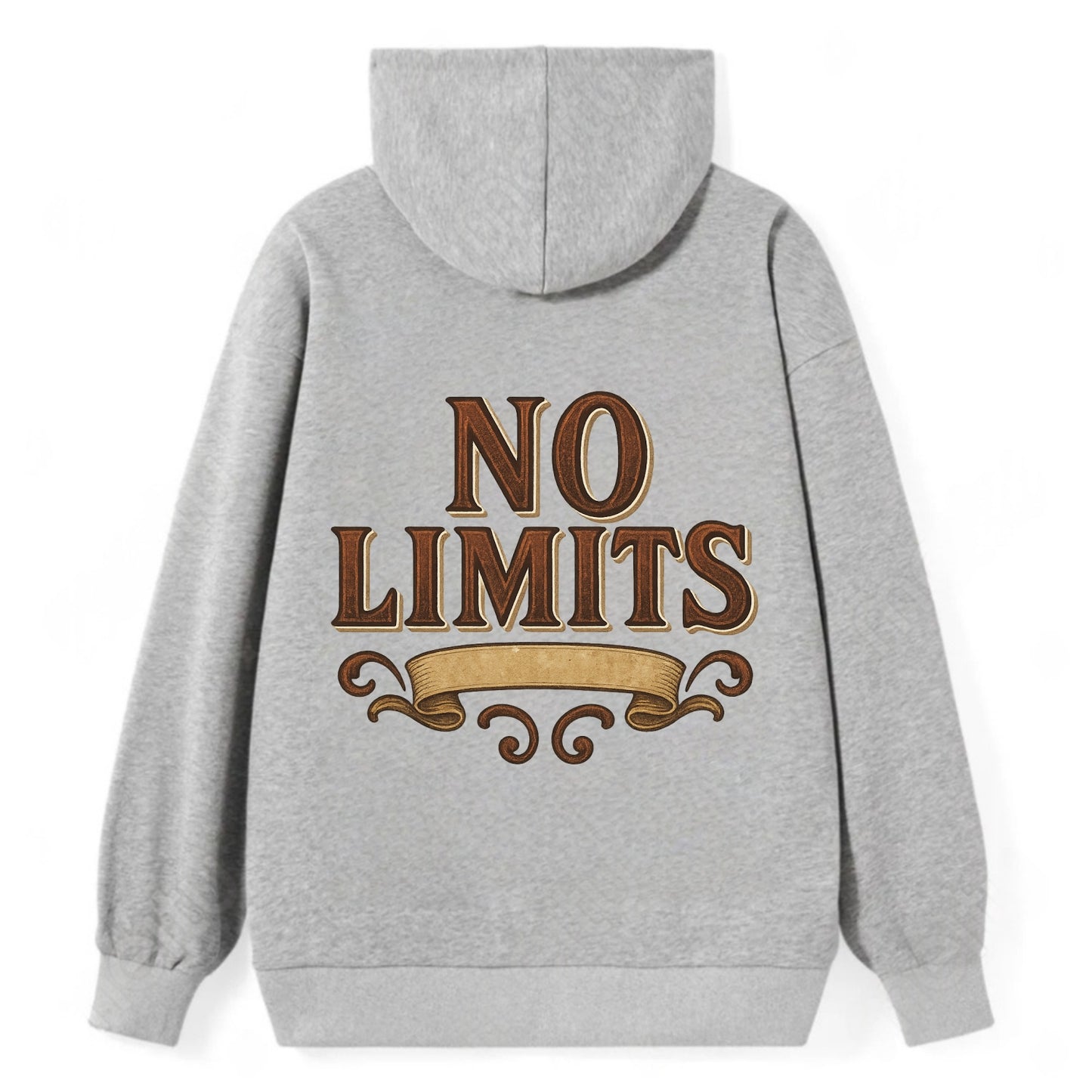 Bold typography design - "NO LIMITS" - boundless potential - Classic Pullover Hoodie - Grey