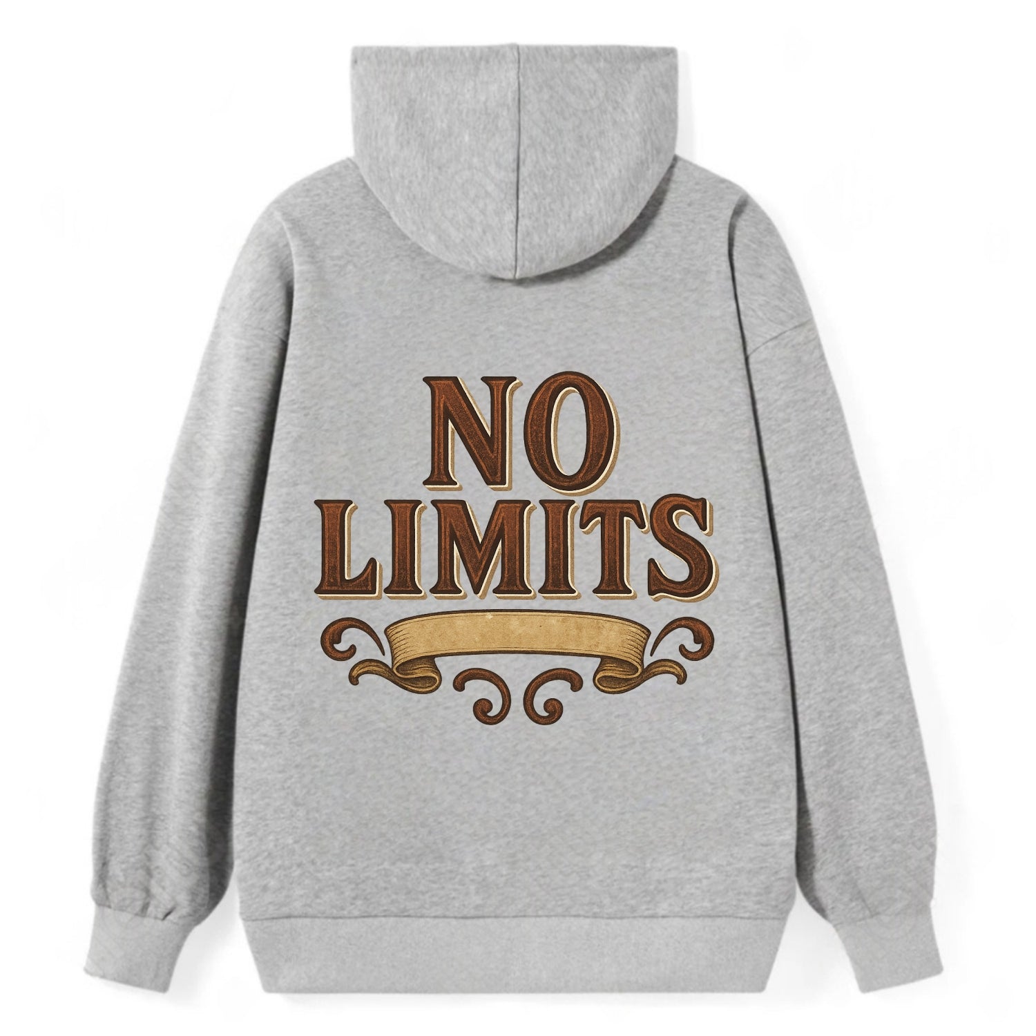Bold typography design - "NO LIMITS" - boundless potential - Classic Pullover Hoodie - Grey