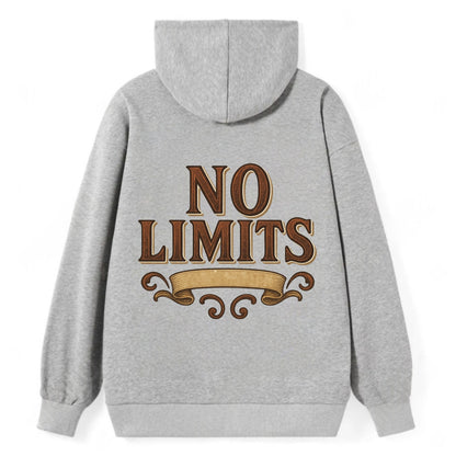 Bold typography design - "NO LIMITS" - boundless potential - Classic Pullover Hoodie - Grey