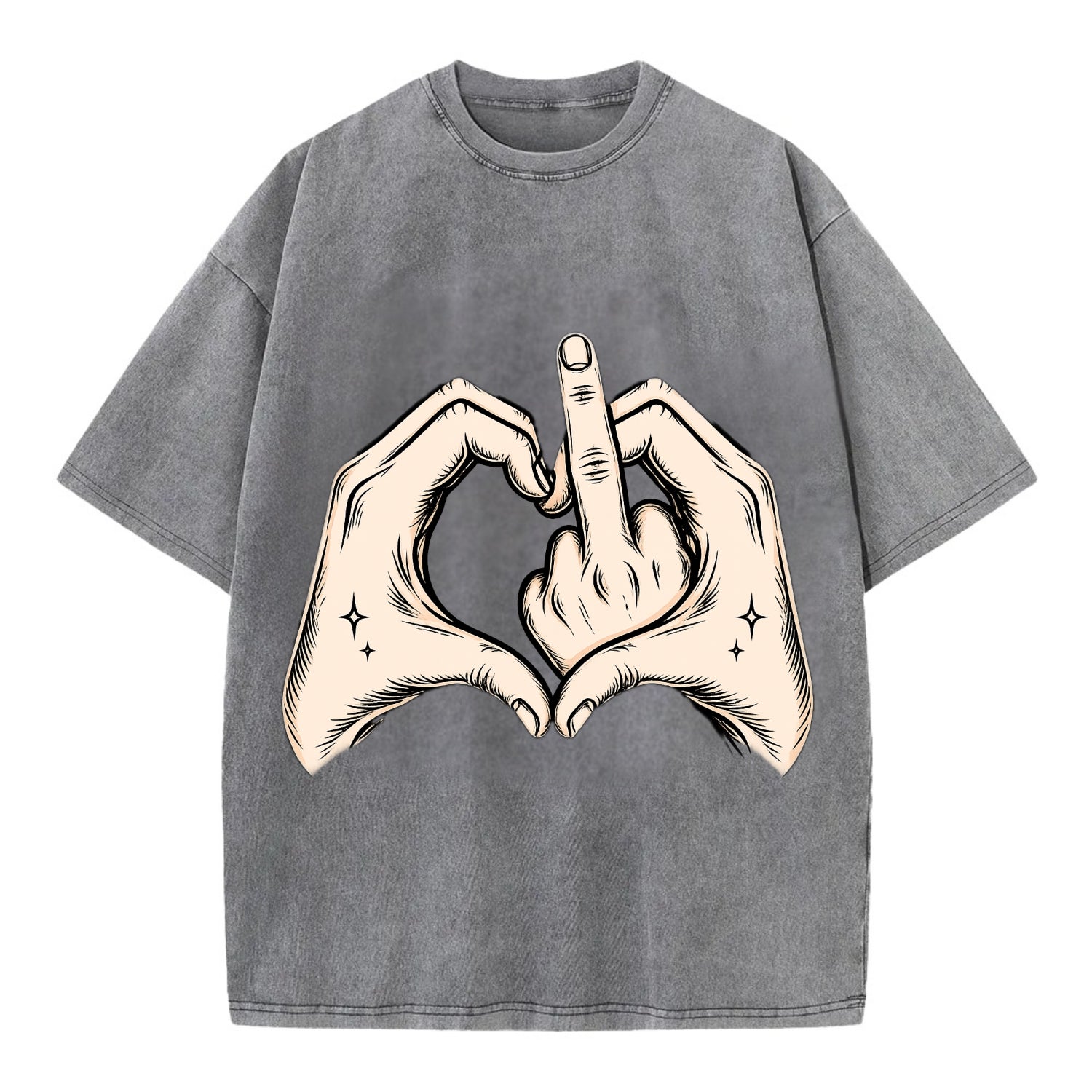 Love You Symbol - Vintage T-shirt - Grey