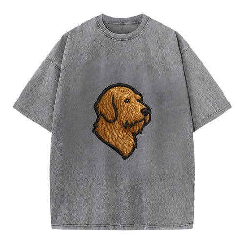 Otterhound - Trendy shaggy hound logo wi - Vintage T-shirt