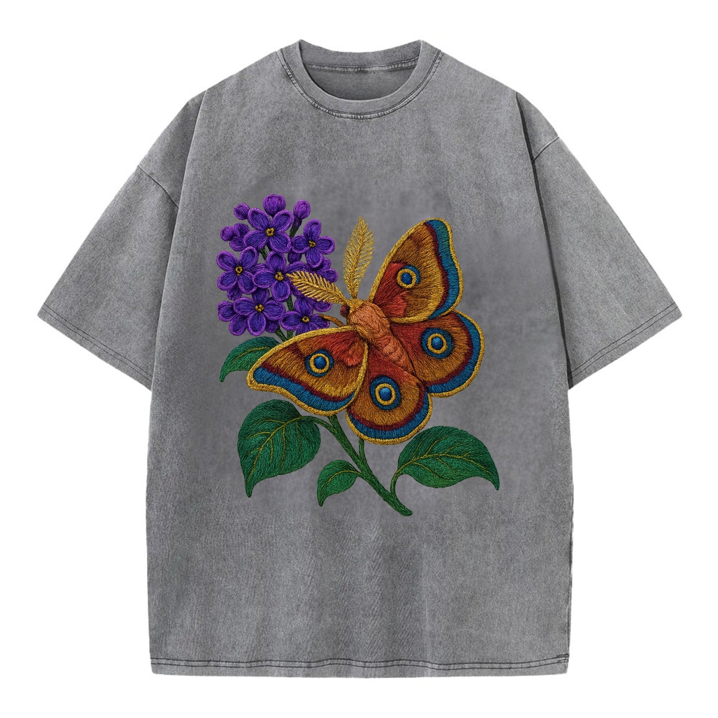 Polyphemus Moth - Vintage T-shirt - Grey