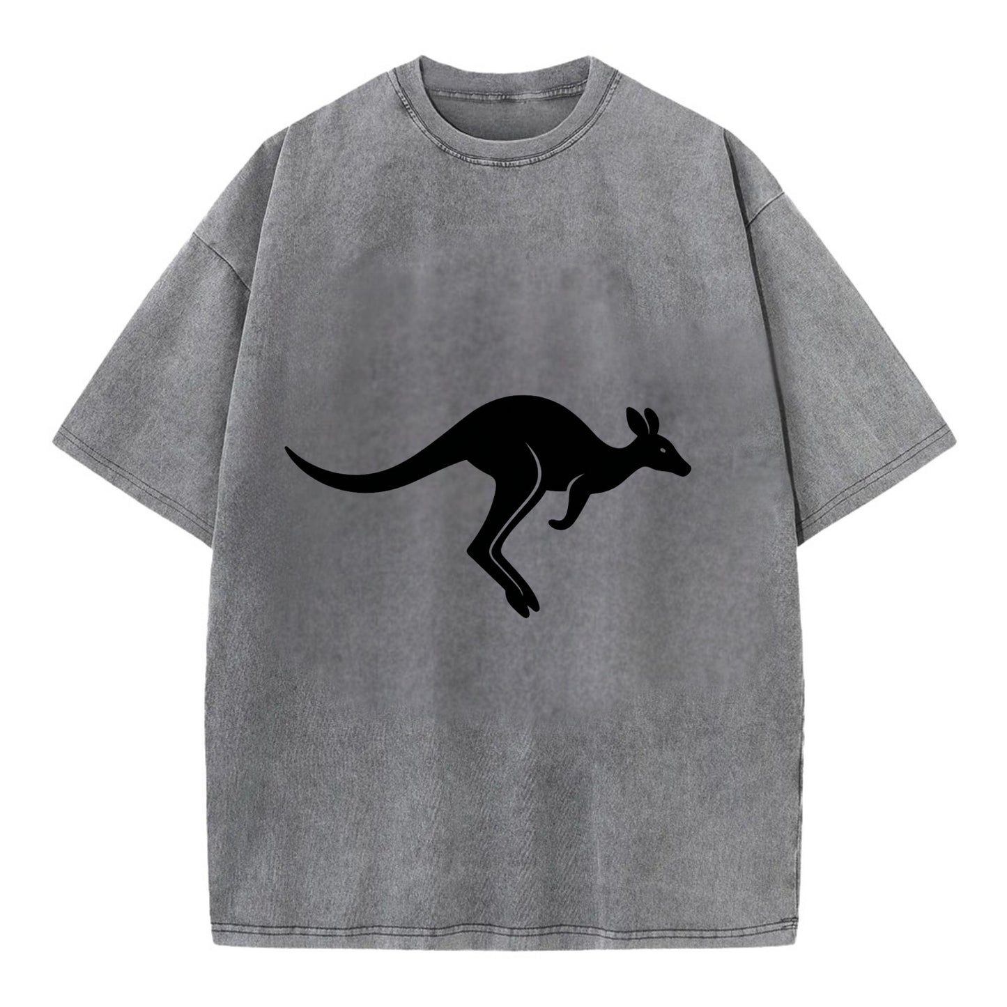 Kangaroo leaping across outback - Vintage T-shirt - Grey