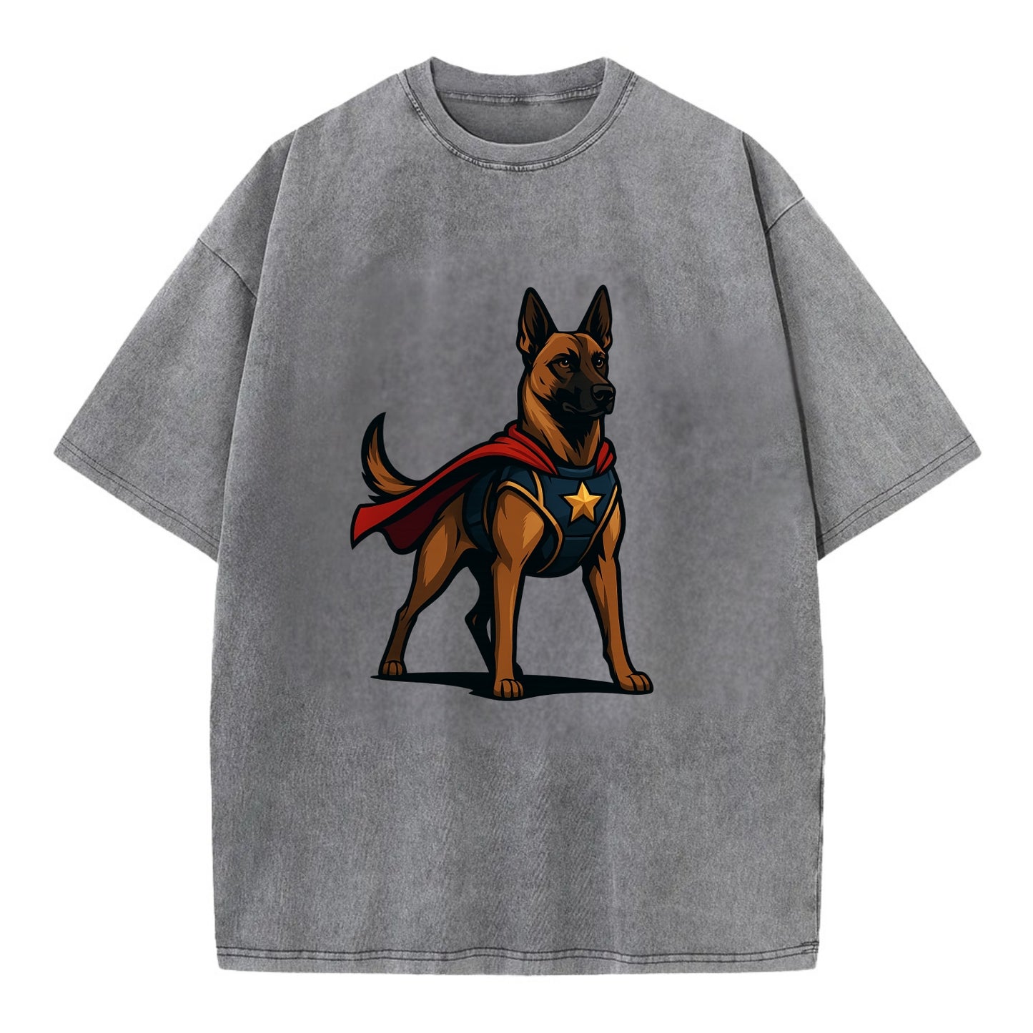 Belgian Malinois Guardian Hero  - Vintage T-shirt - Grey