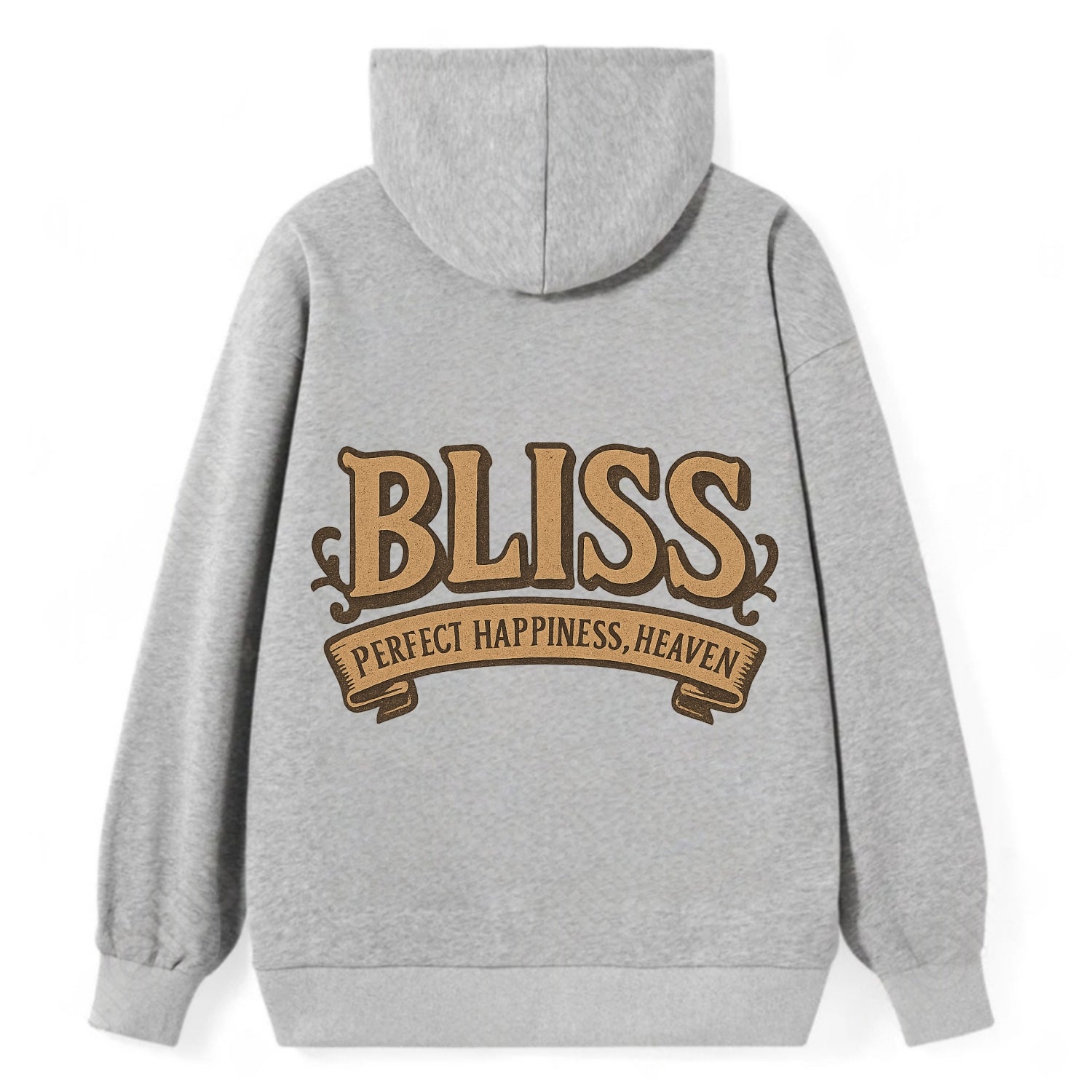 Bold typography design - "BLISS" - perfect happiness, heaven - Classic Pullover Hoodie - Grey