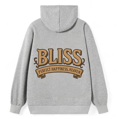 Bold typography design - "BLISS" - perfect happiness, heaven - Classic Pullover Hoodie - Grey