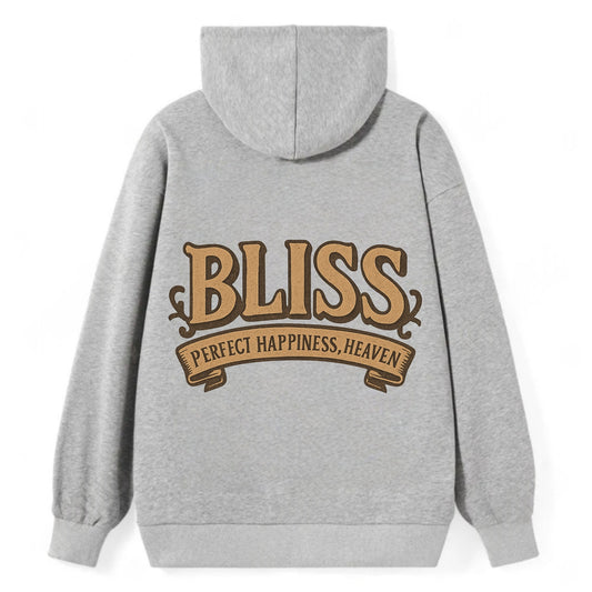 Bold typography design - "BLISS" - perfect happiness, heaven - Classic Pullover Hoodie - Grey