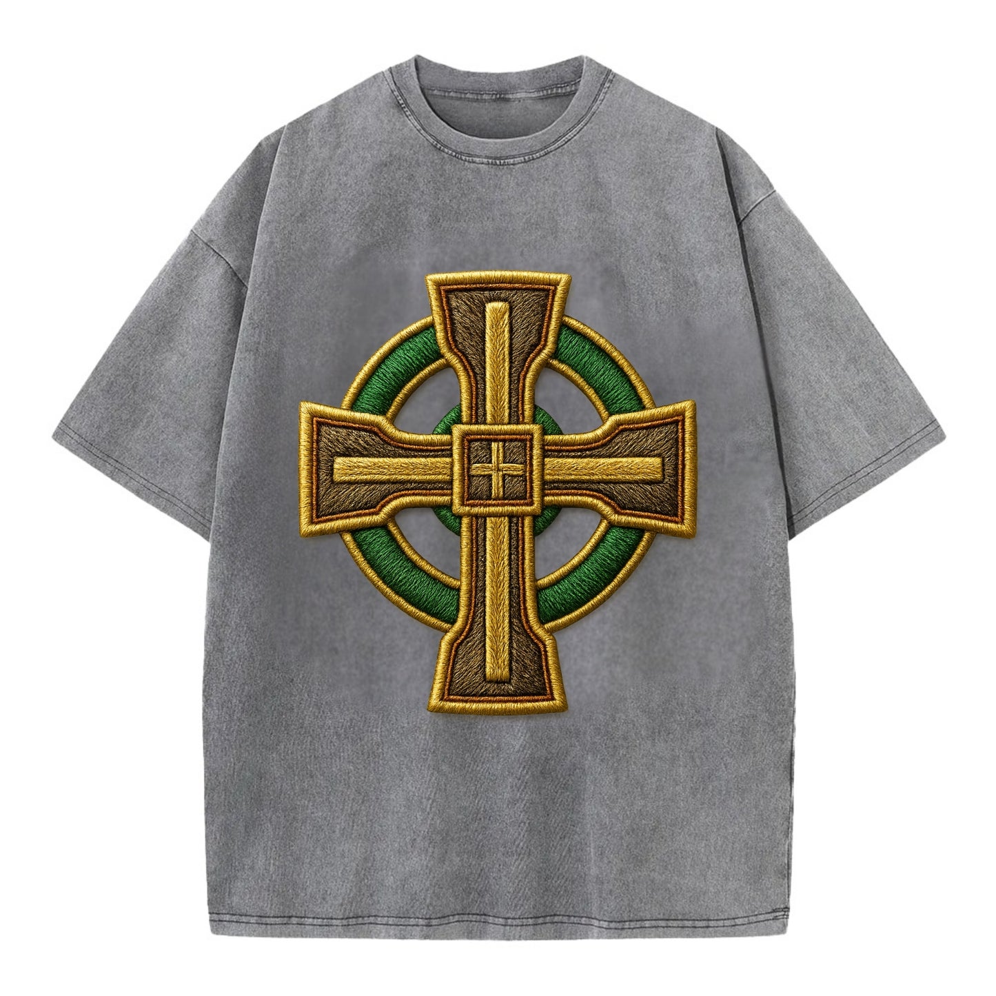 Durrow Cross - Vintage T-shirt - Grey