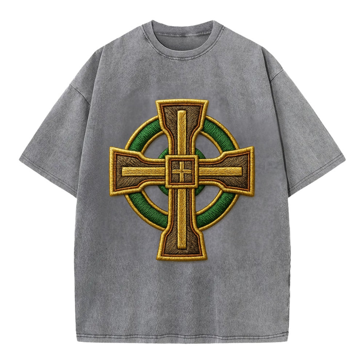 Durrow Cross - Vintage T-shirt - Grey