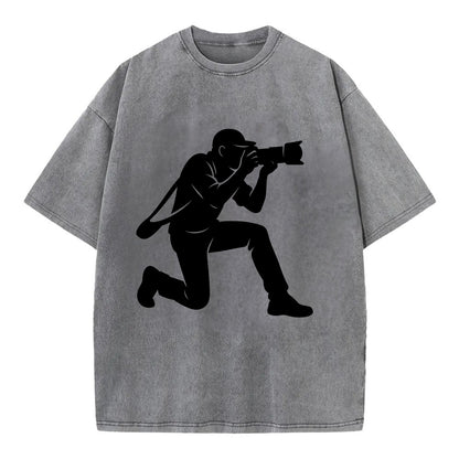 Photographer capturing perfect shot - Vintage T-shirt - Grey