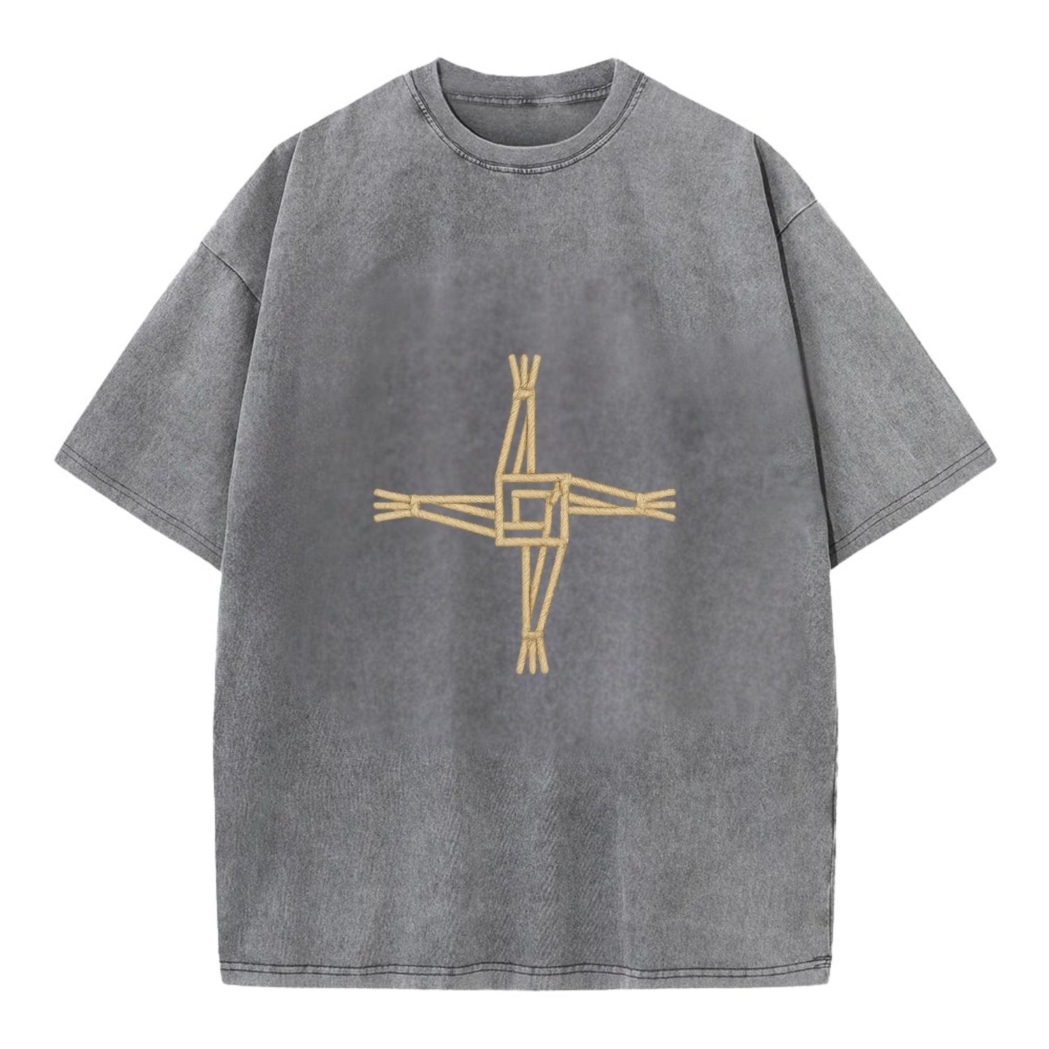 Saint Brigid's Cross  - Vintage T-shirt - Grey
