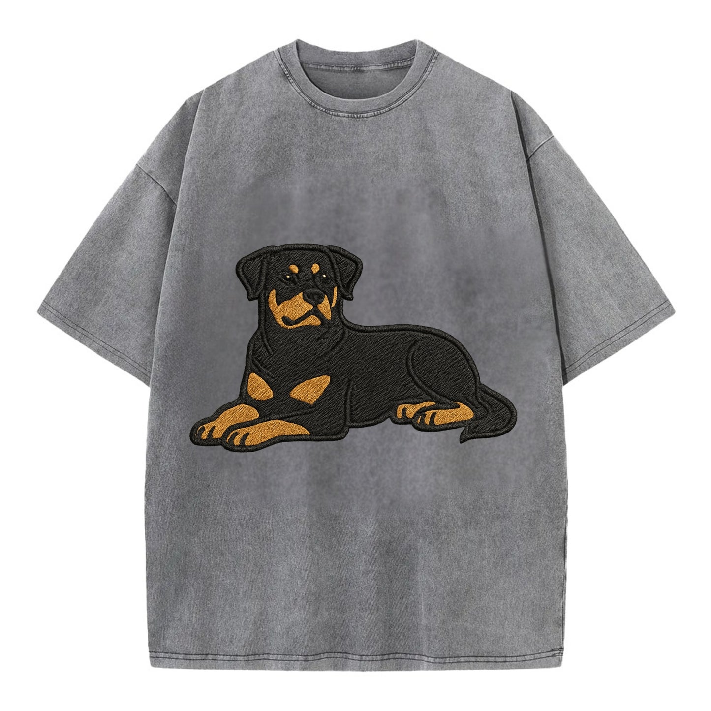 Rottweiler - Black and tan relaxed lying Vintage T-shirt - Grey