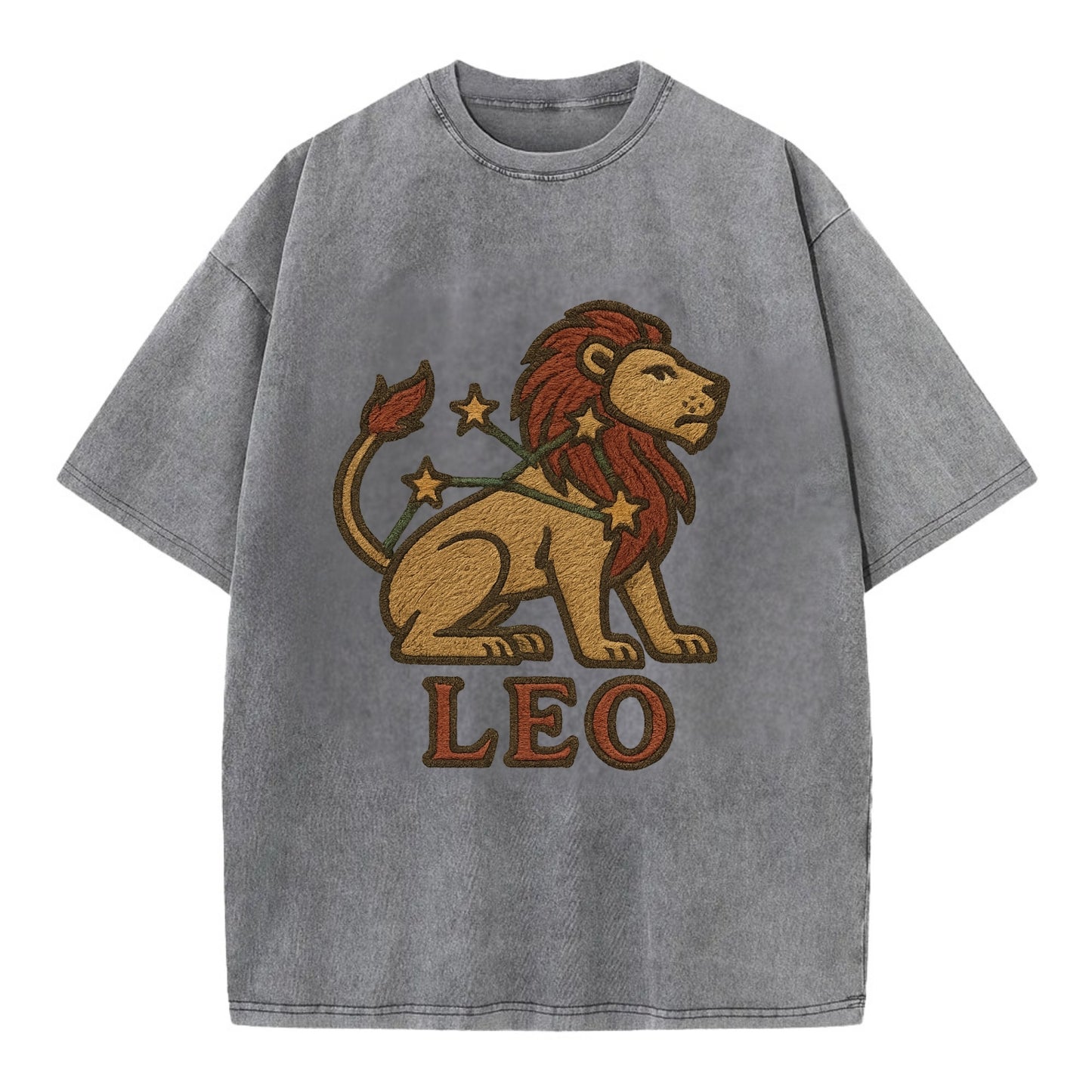 Leo Lion  - Vintage T-shirt - Grey
