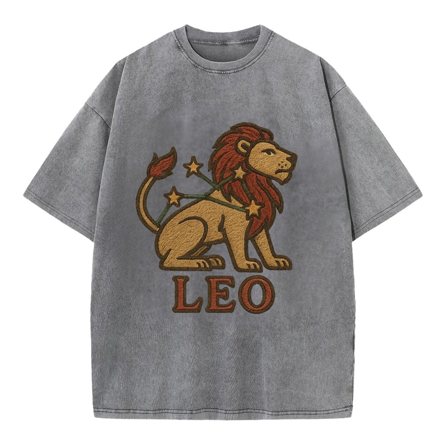 Leo Lion  - Vintage T-shirt - Grey