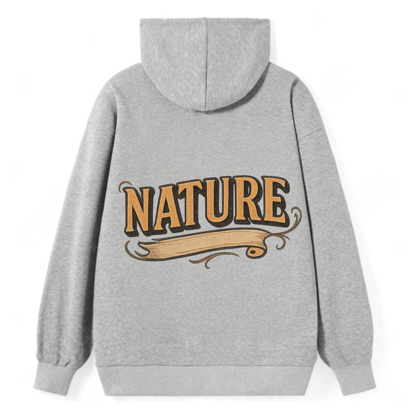 Bold typography design - "NATURE" - natural world, organic - Classic Pullover Hoodie - Grey