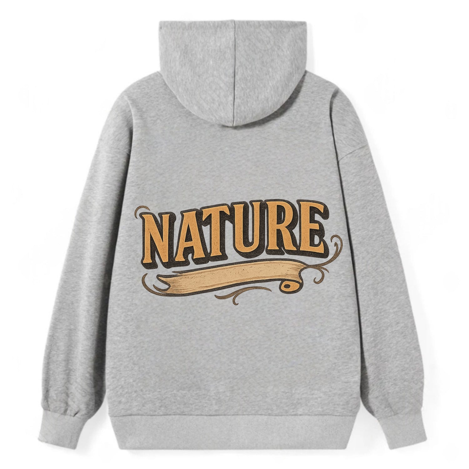 Bold typography design - "NATURE" - natural world, organic - Classic Pullover Hoodie - Grey