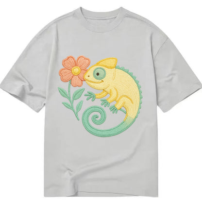 Yellow Chameleon - Classic T-shirt - Grey