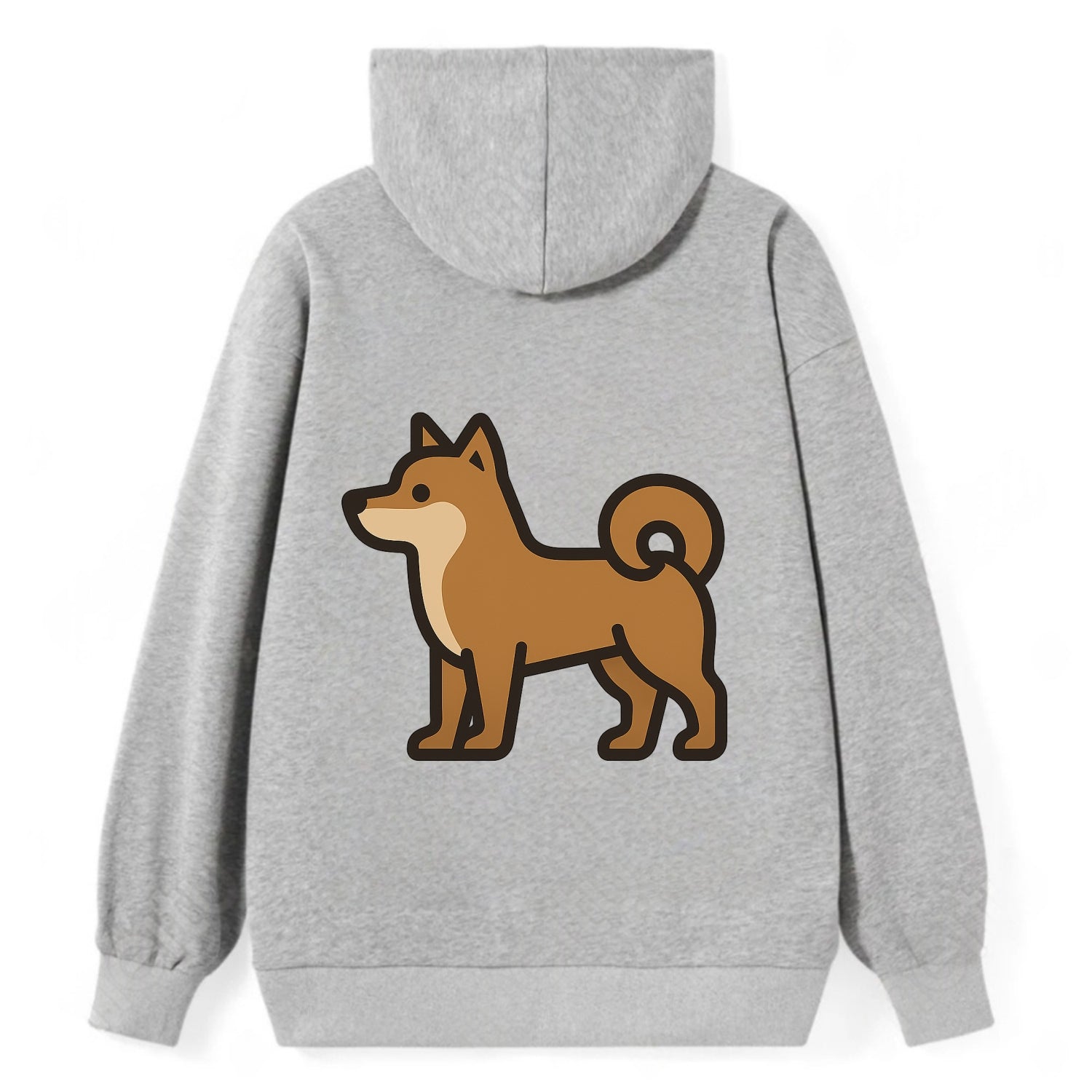 Shiba Inu - Red sesame flat side profile - Classic Pullover Hoodie - Grey