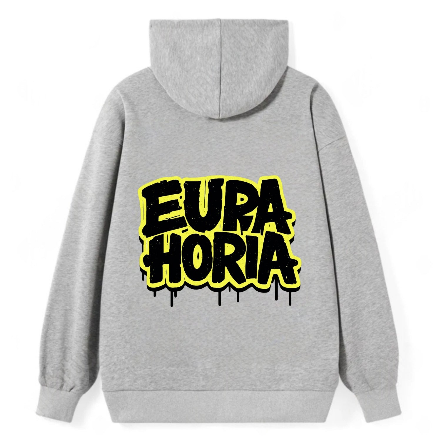Bold typography design - "EUPHORIA" - intense happiness, ecstasy - Classic Pullover Hoodie - Grey