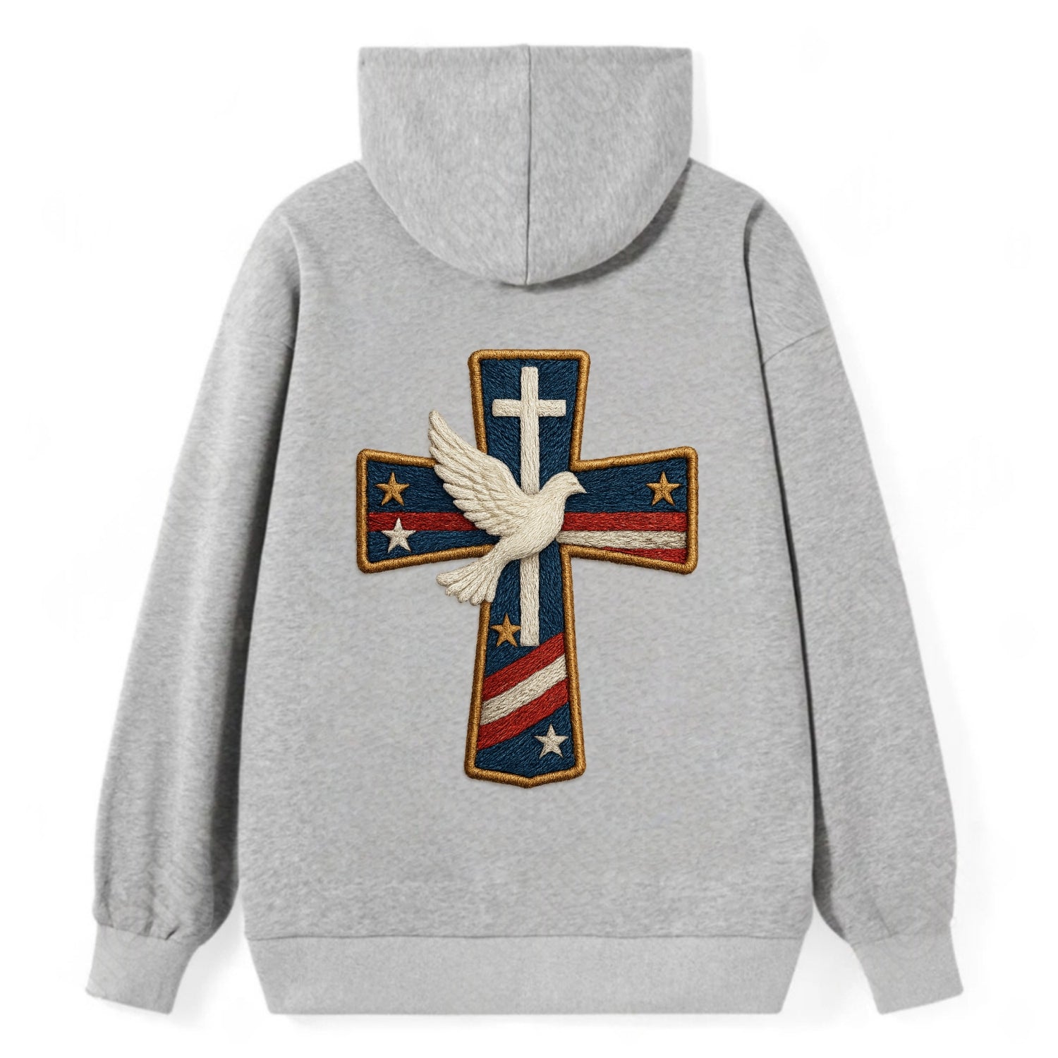 Dove and Cross  - Classic Pullover Hoodie - Grey